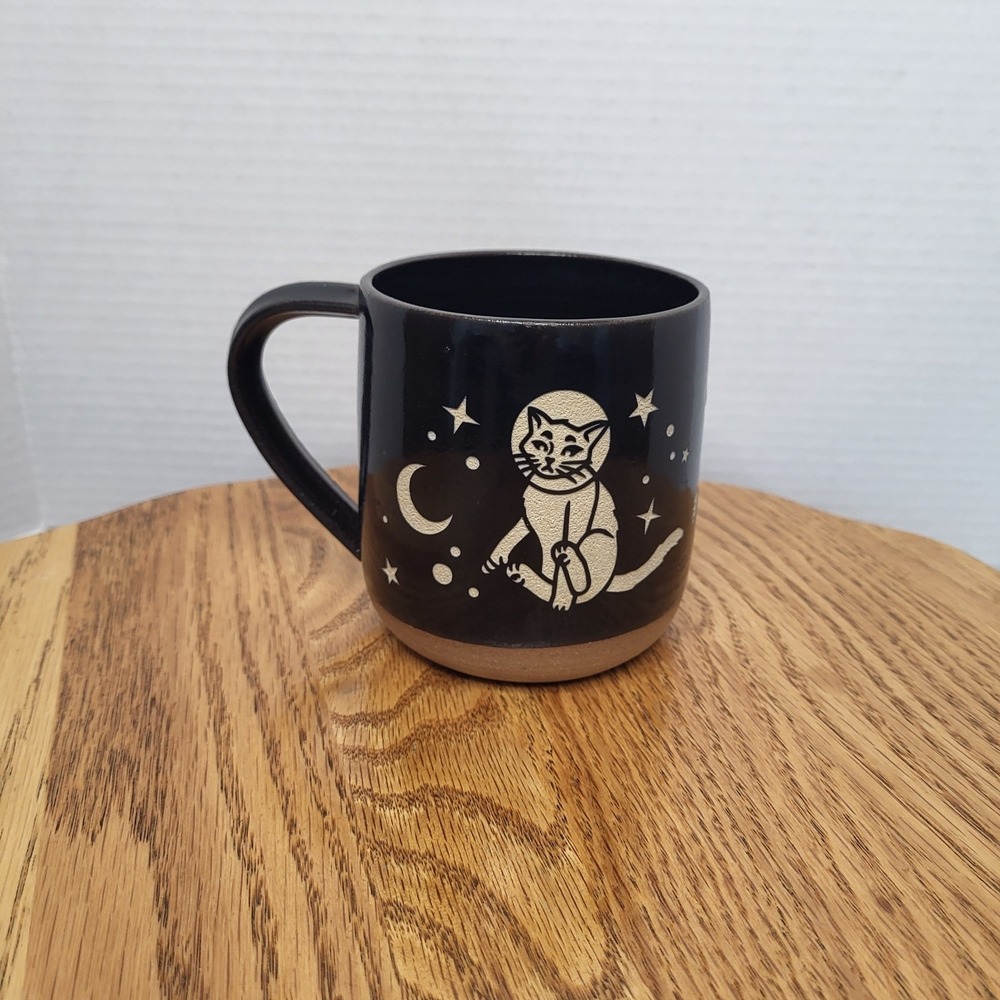Astronaut Space Cat Cats Bread & Badger Hand Made Pottery Coffee Tea Cup Mug